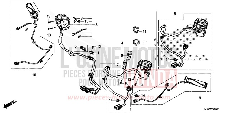 HANDLE SWITCH for Gold Wing CANDY ARDENT RED (R367B) from 2019